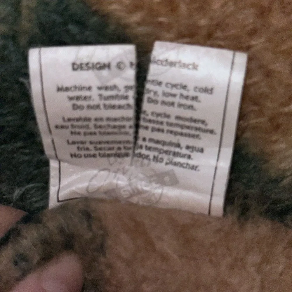 Vtg Biederlack of America Cuddle Wrap Blanket Plaid Zipper Snaps USA OG Snuggie